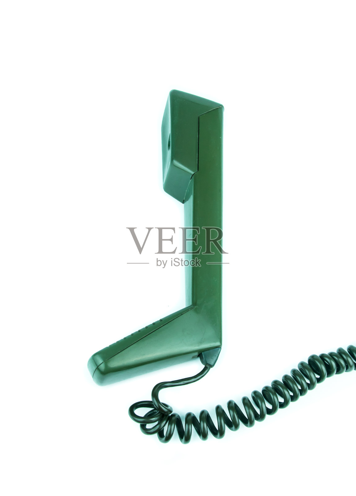 白色背景上的电话听筒照片摄影图片