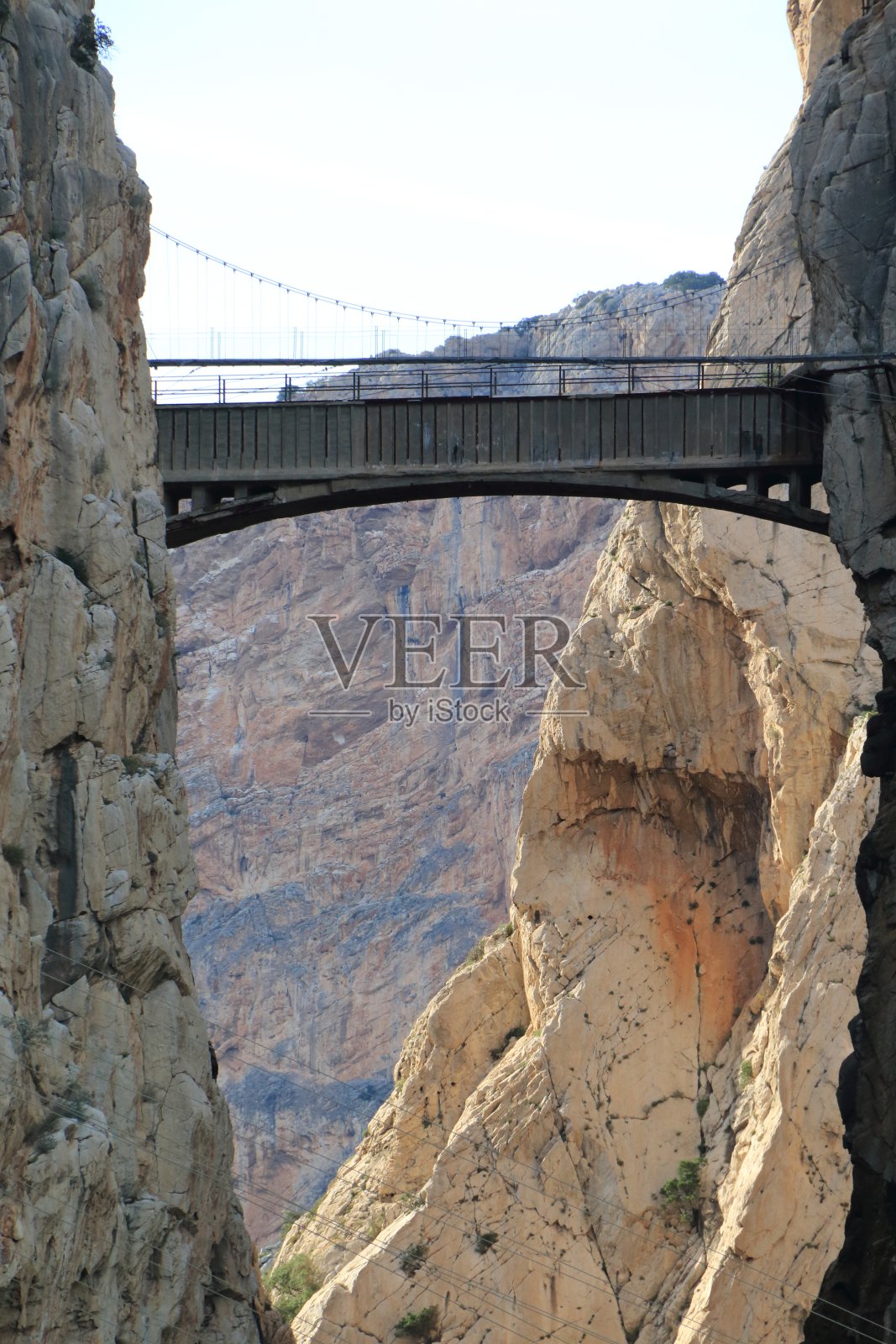 国王步道Gaitanes峡谷桥梁照片摄影图片