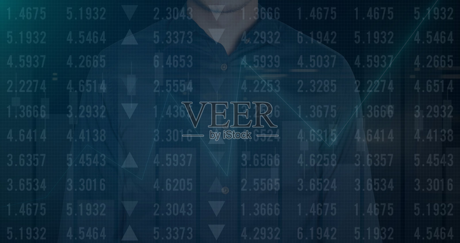 商人具有股票市场财务分析指标背景照片摄影图片