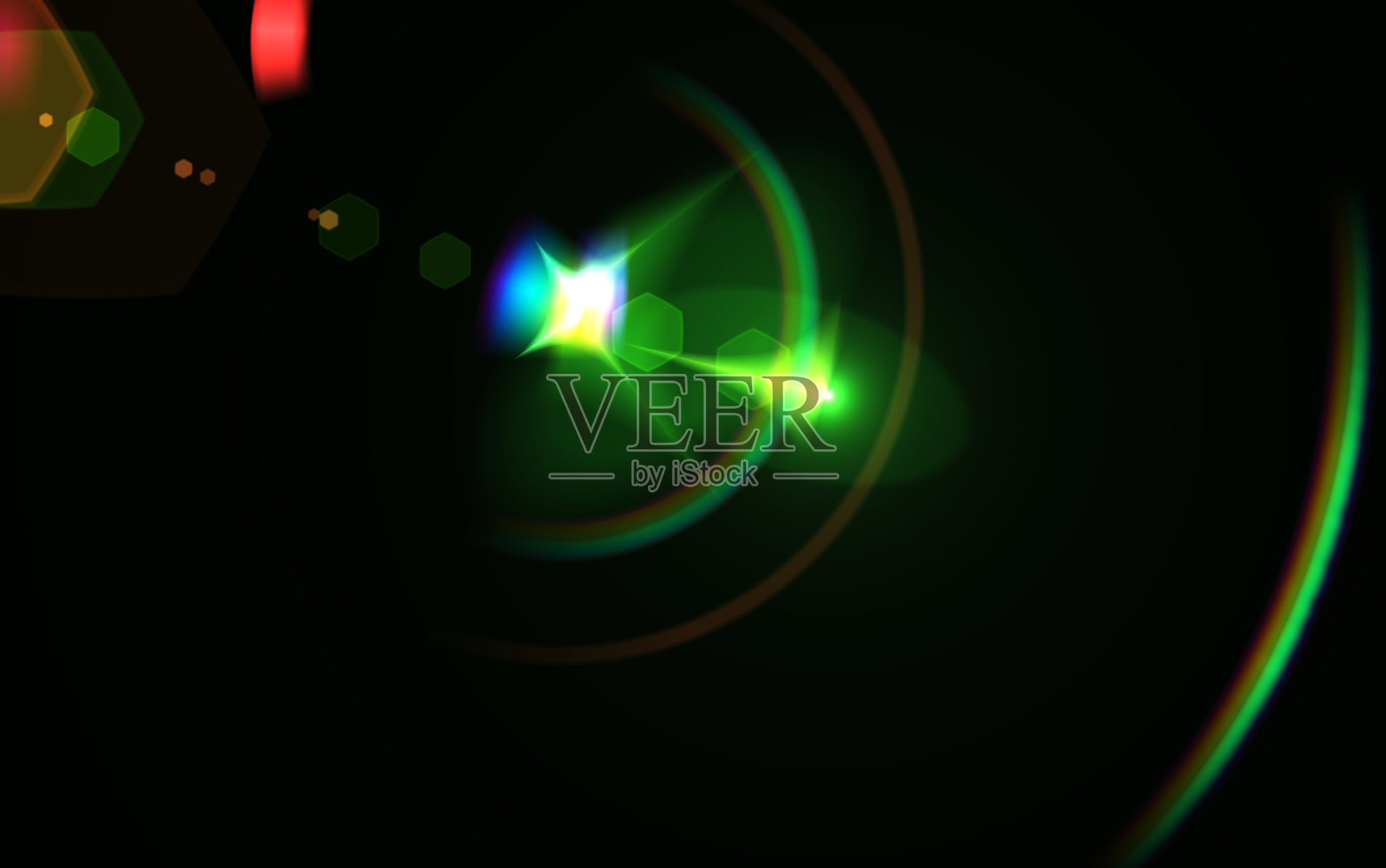 摘要数字照明镜头在黑色背景光晕照片摄影图片