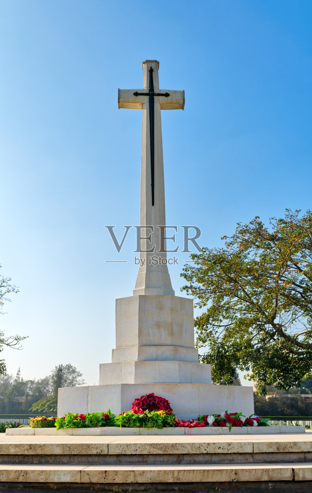 希利波利斯联邦战争公墓的牺牲纪念十字架照片摄影图片