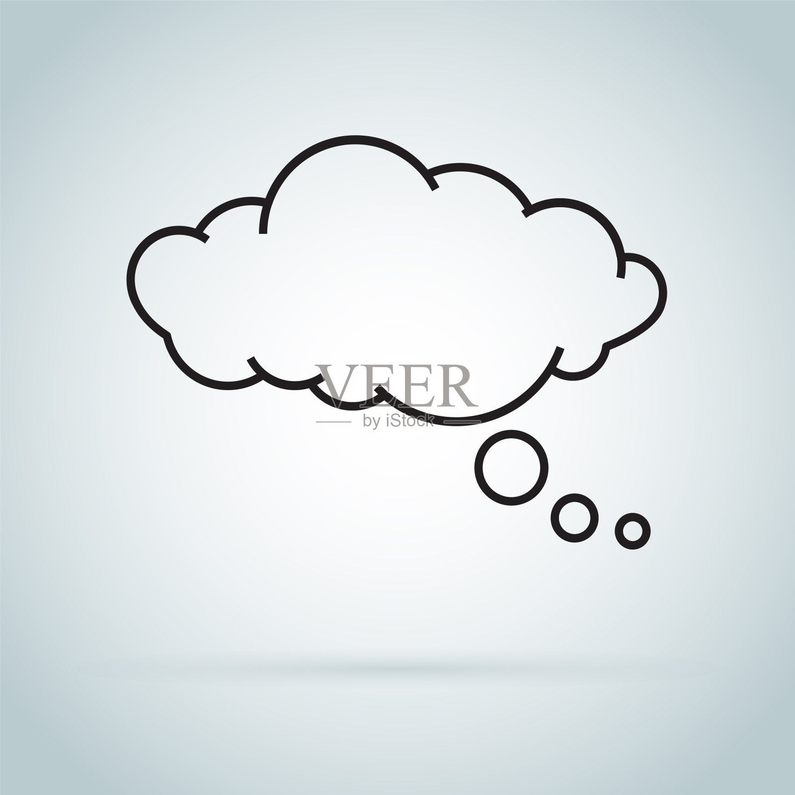 梦云孤立图标。语音气泡的梦想图标孤立的背景。插画图片素材