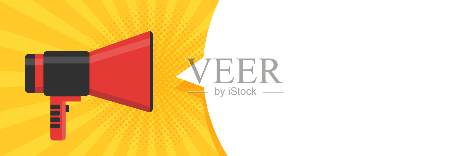 通过扩音器插图宣布的讲话气泡插画图片素材