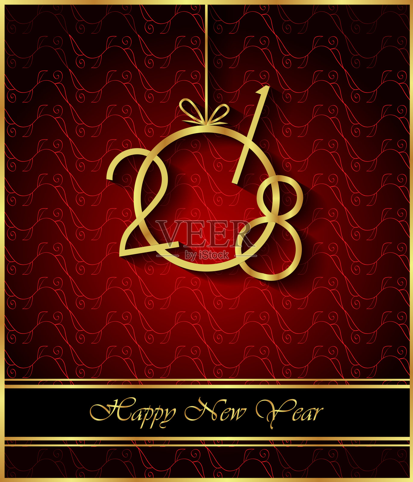 2018新年快乐背景。设计模板素材