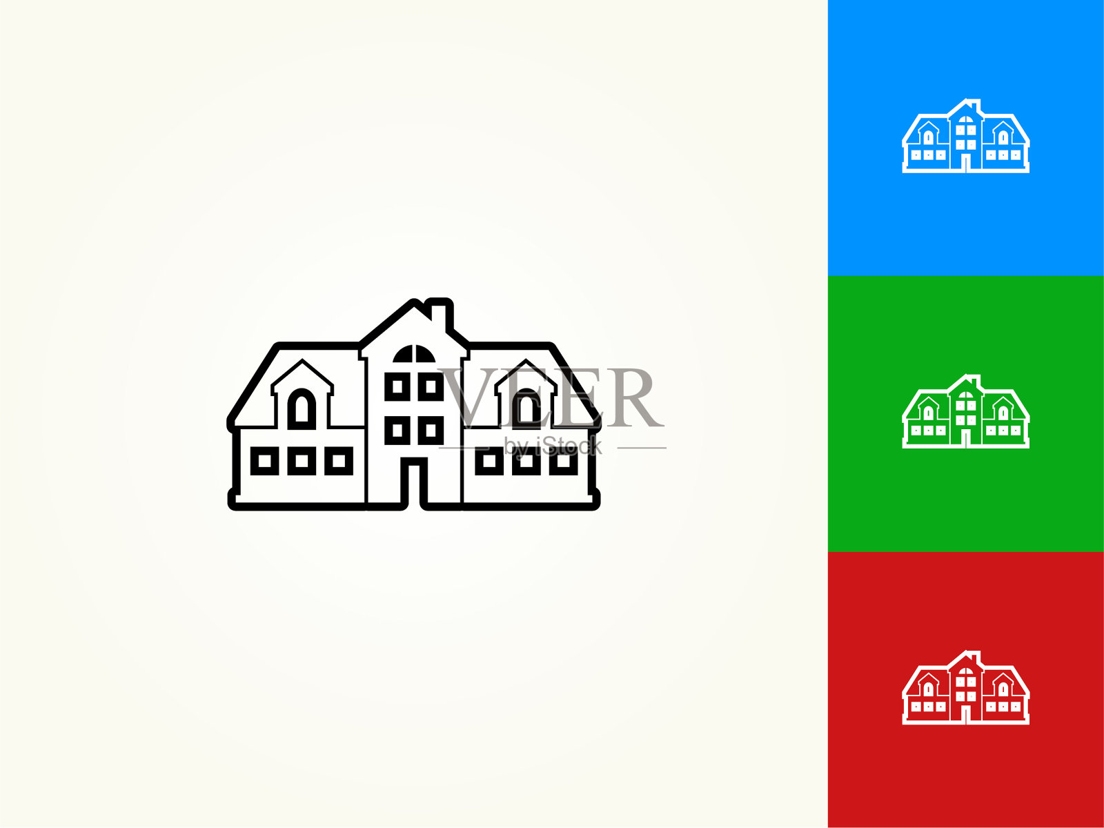 首页黑色描边线性图标插画图片素材