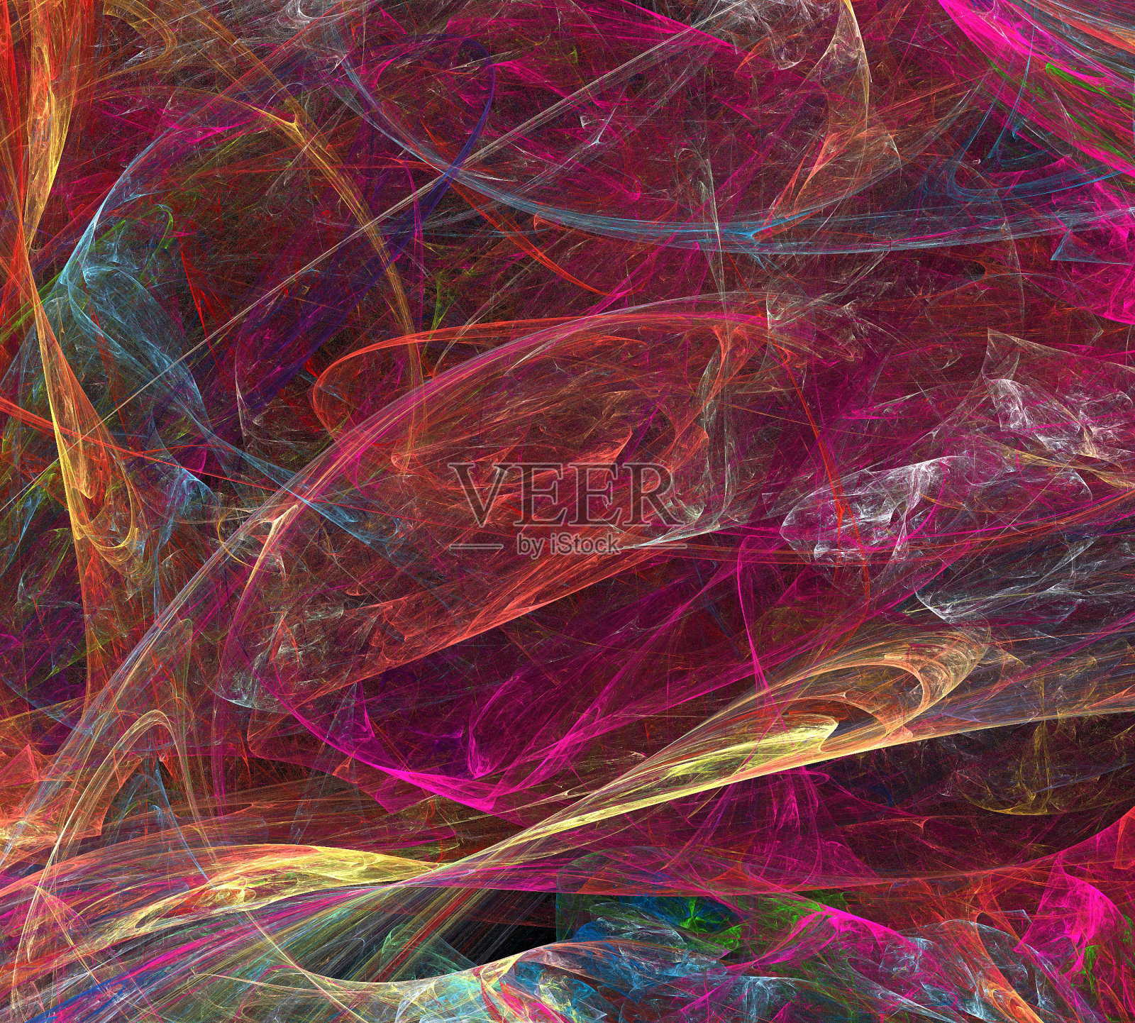 一个数字分形在黑色上的图像照片摄影图片