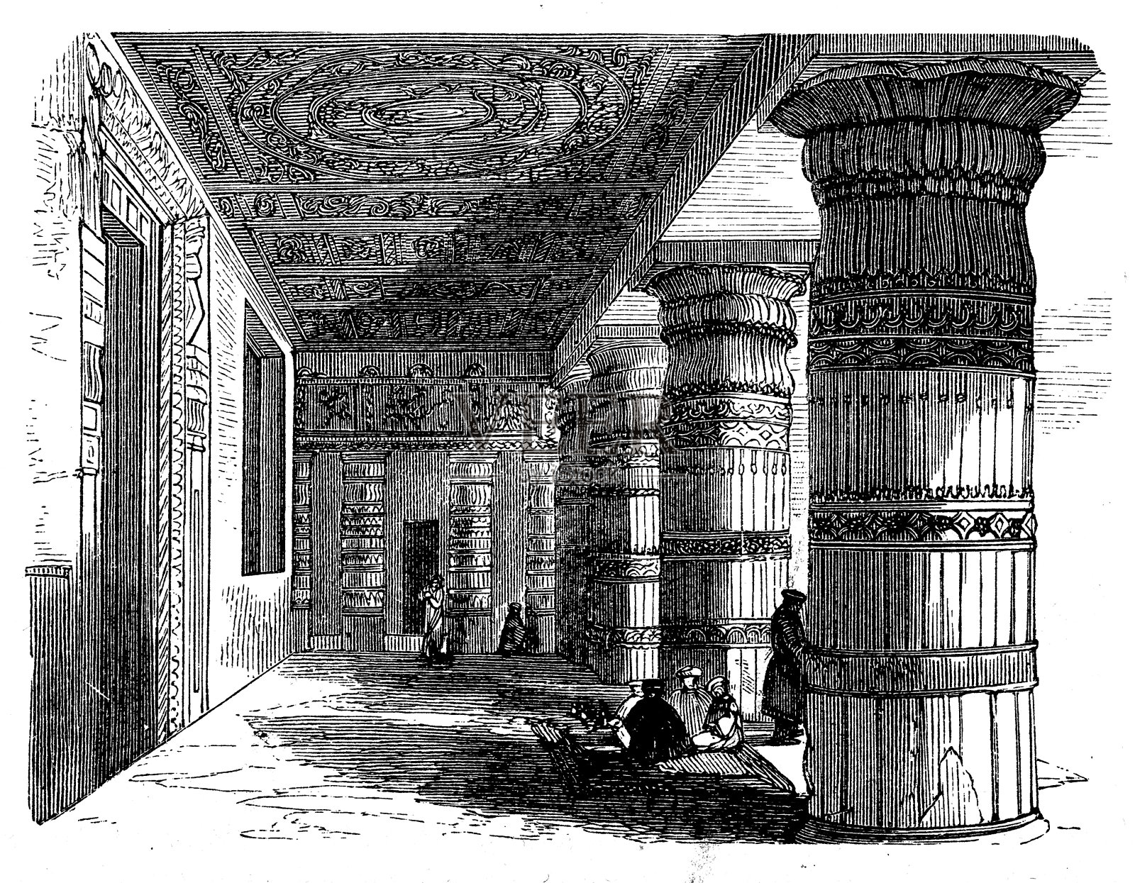 耶路撒冷圆顶清真寺的入口插画图片素材