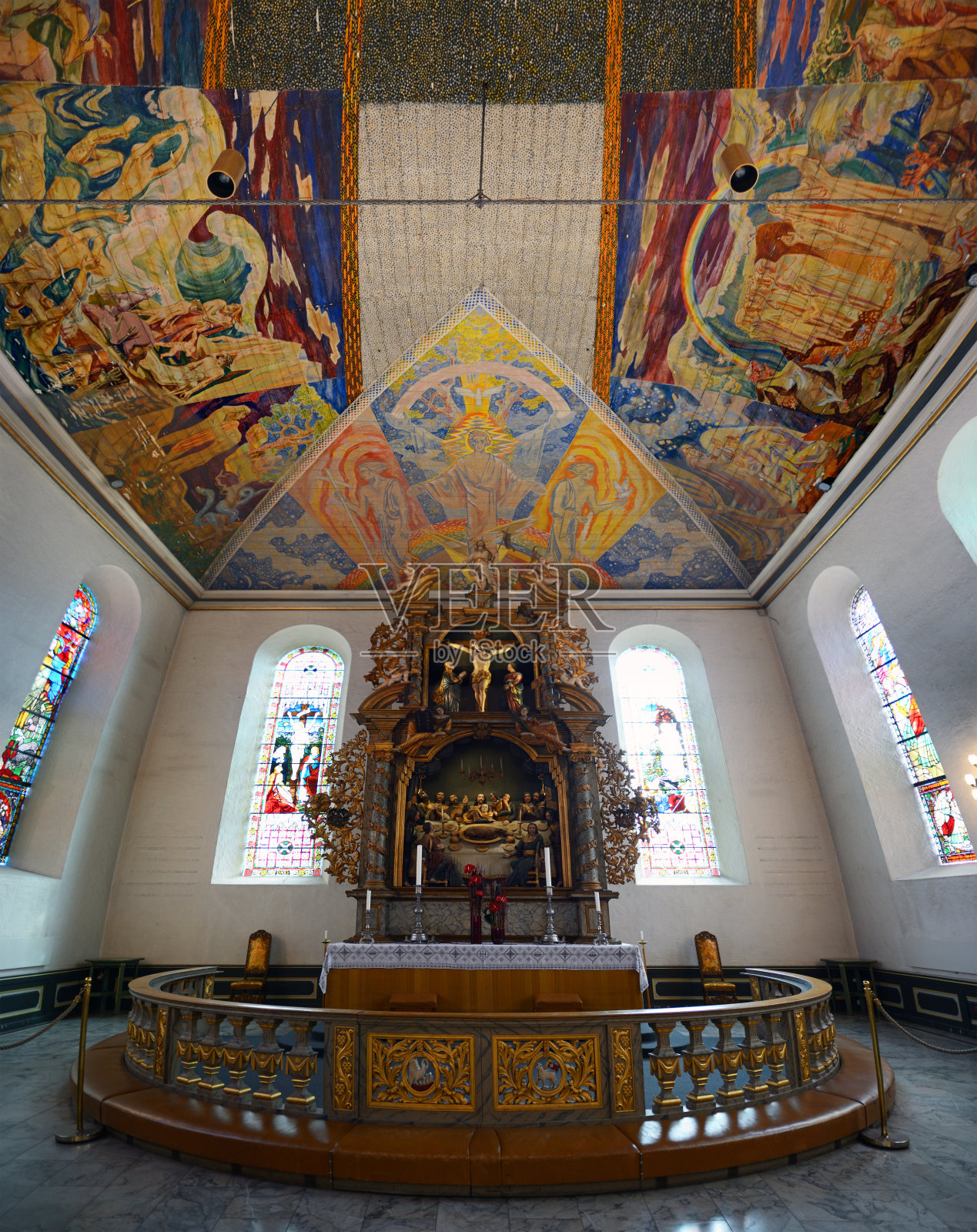 奥斯陆大教堂祭坛，挪威照片摄影图片