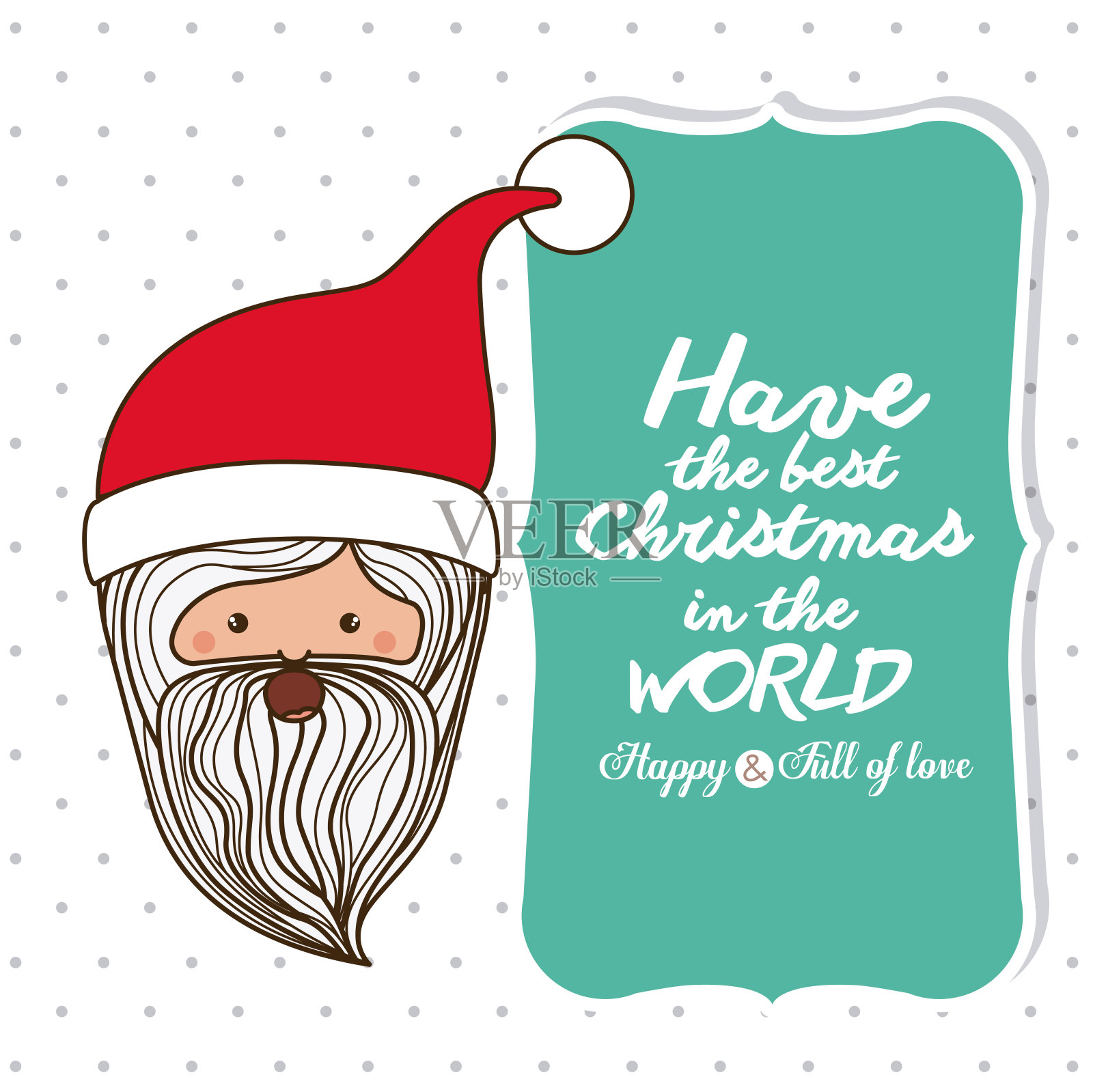 圣诞老人可爱的框架人物图标设计模板素材