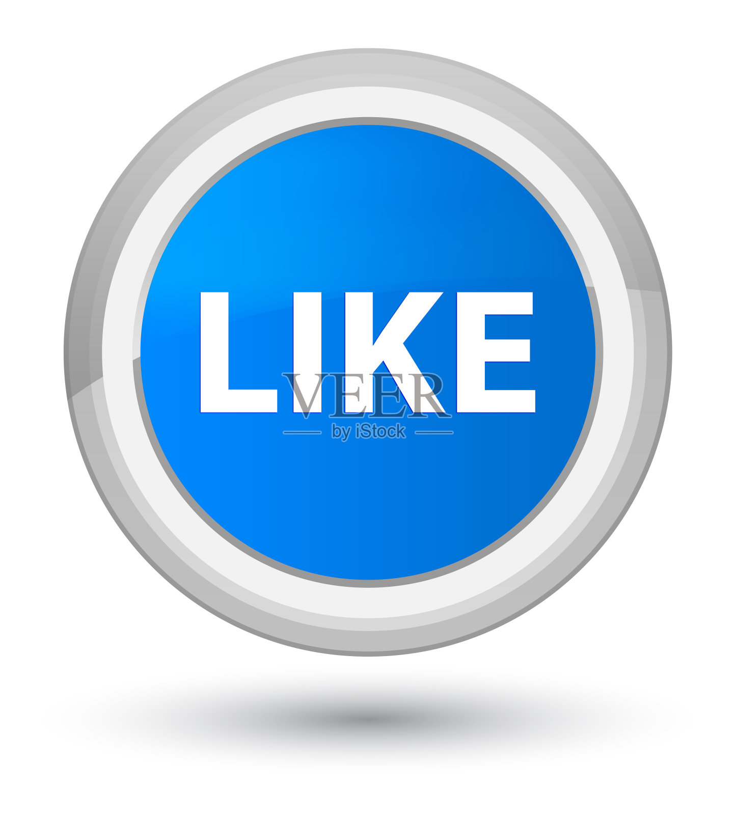 像素蓝的圆形按钮设计元素图片