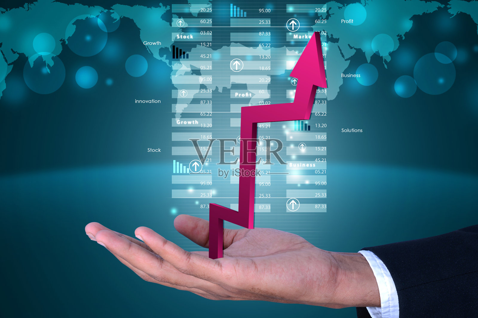 商人显示增长图照片摄影图片