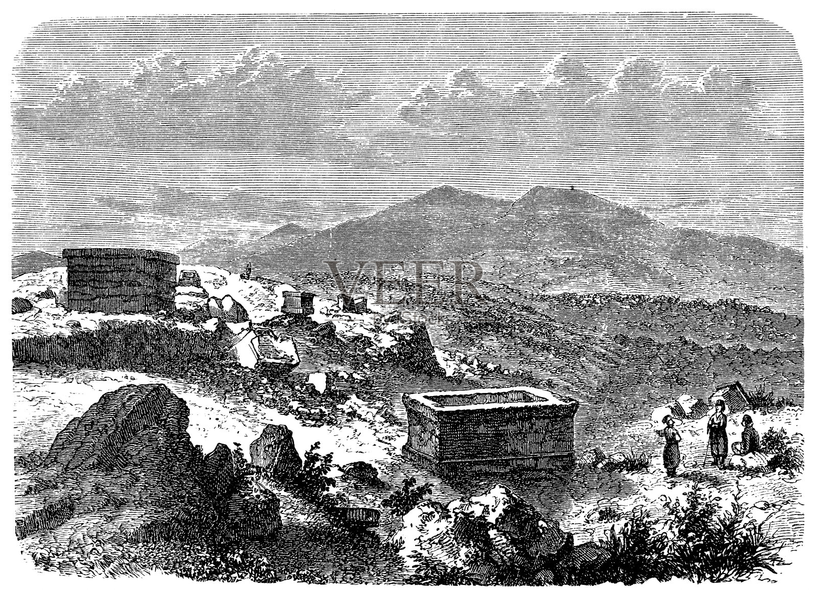 普拉提亚-德尔斐-希腊插画图片素材