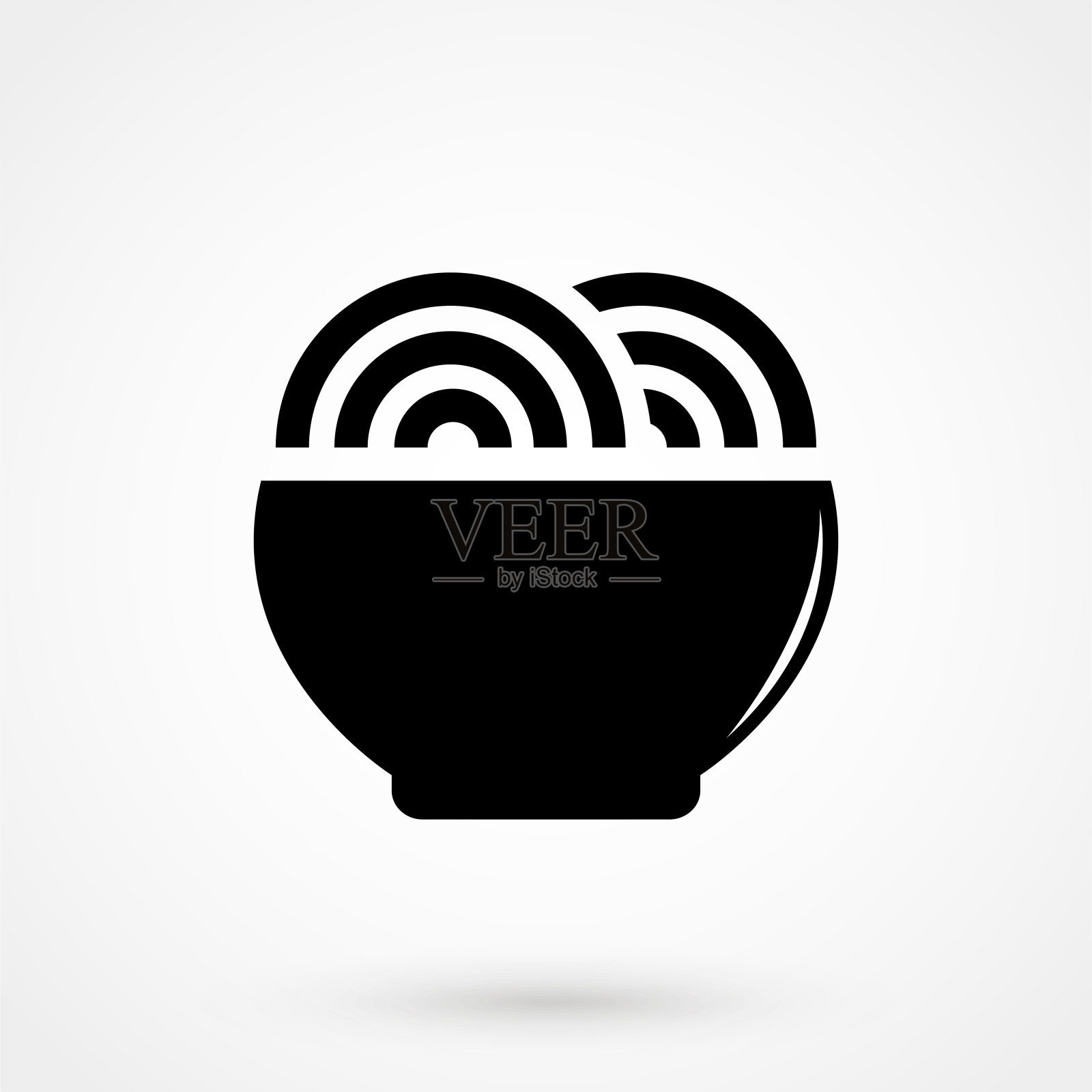 面条图标矢量插图上的白色背景。图标素材