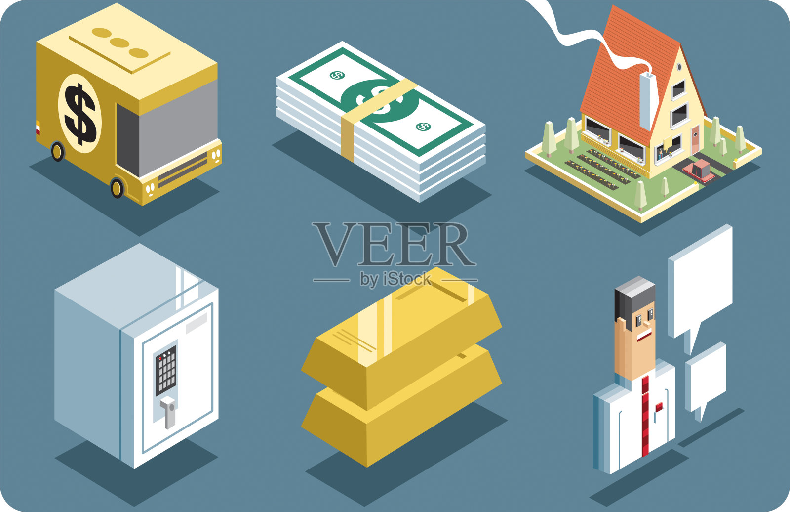 İsometric金融图标插画图片素材