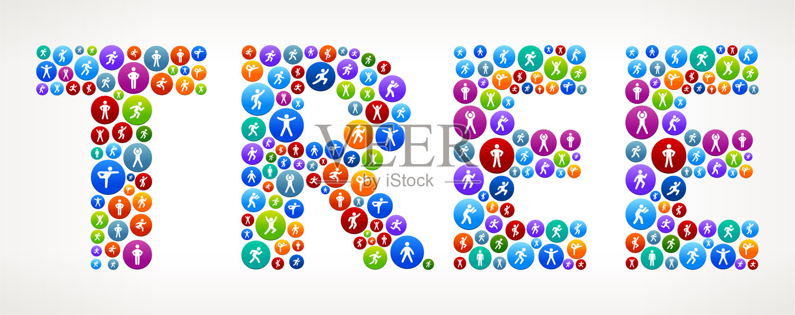 树活跃的生活方式健康矢量按钮。插画图片素材