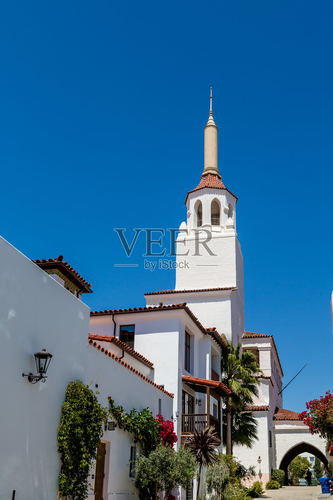 圣巴巴拉的老教会照片摄影图片