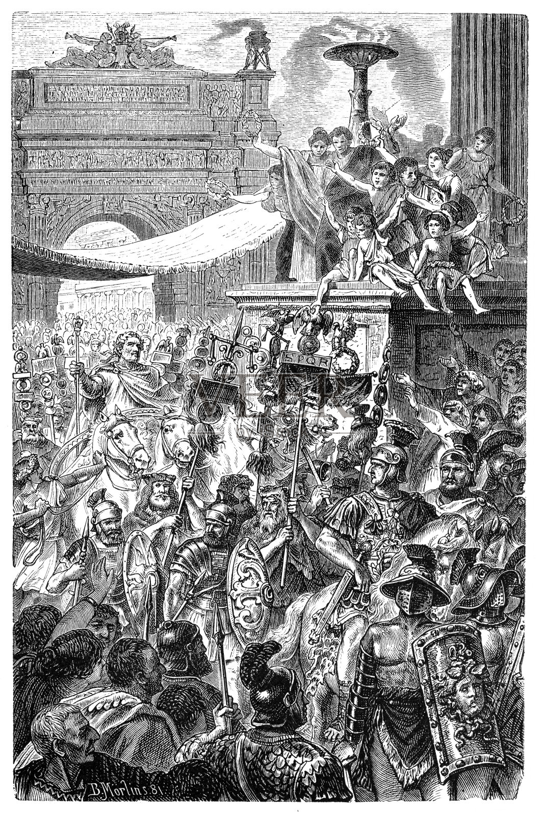 罗马的凯旋者入场插画图片素材