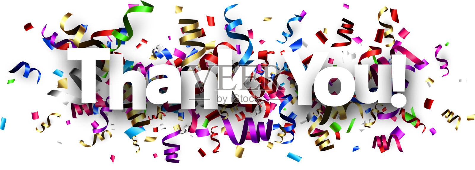 谢谢你的彩色蛇纹石横幅。插画图片素材