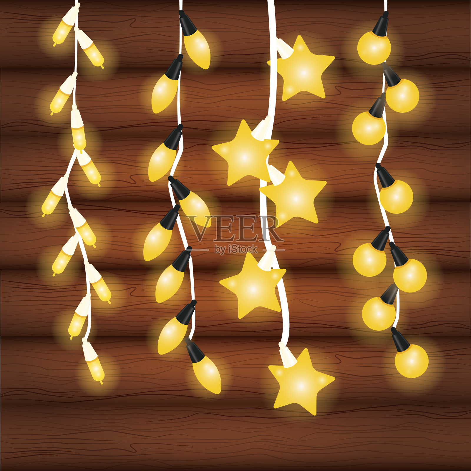 装饰圣诞灯插画图片素材