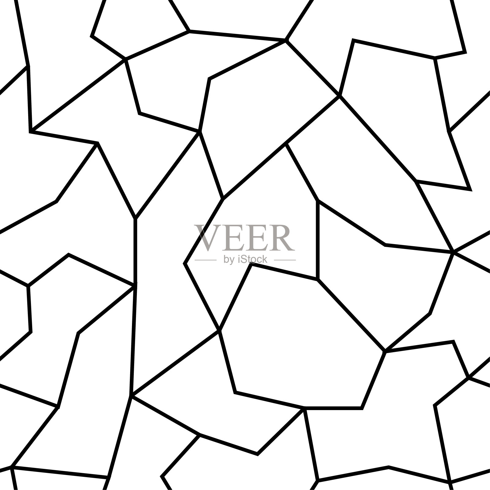 多边形的黑色和白色背景。无缝模式插画图片素材
