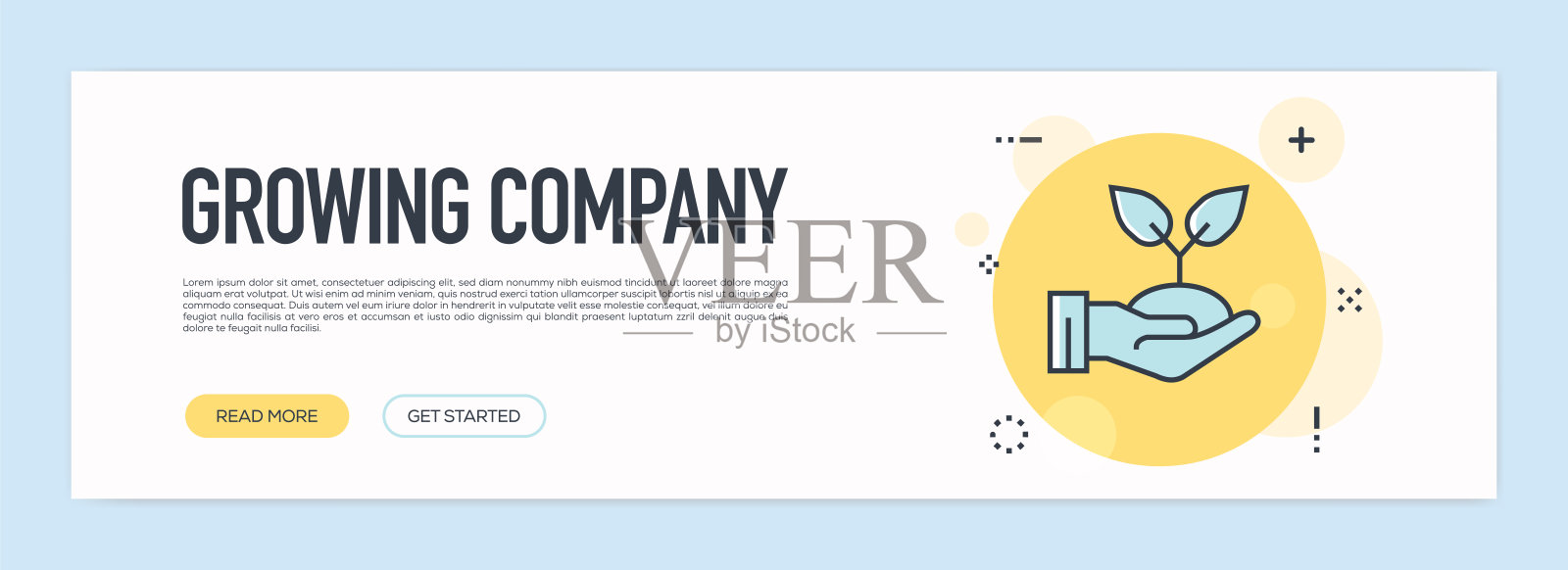 成长中的公司概念-直线网络横幅插画图片素材