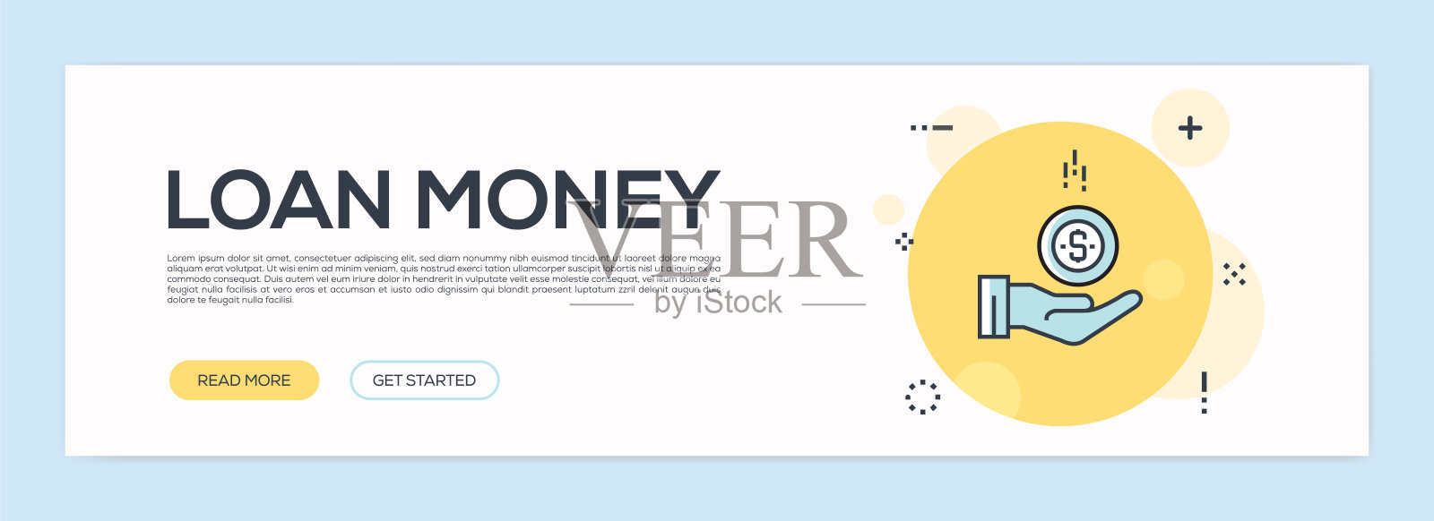 贷款资金概念-直线网络横幅插画图片素材