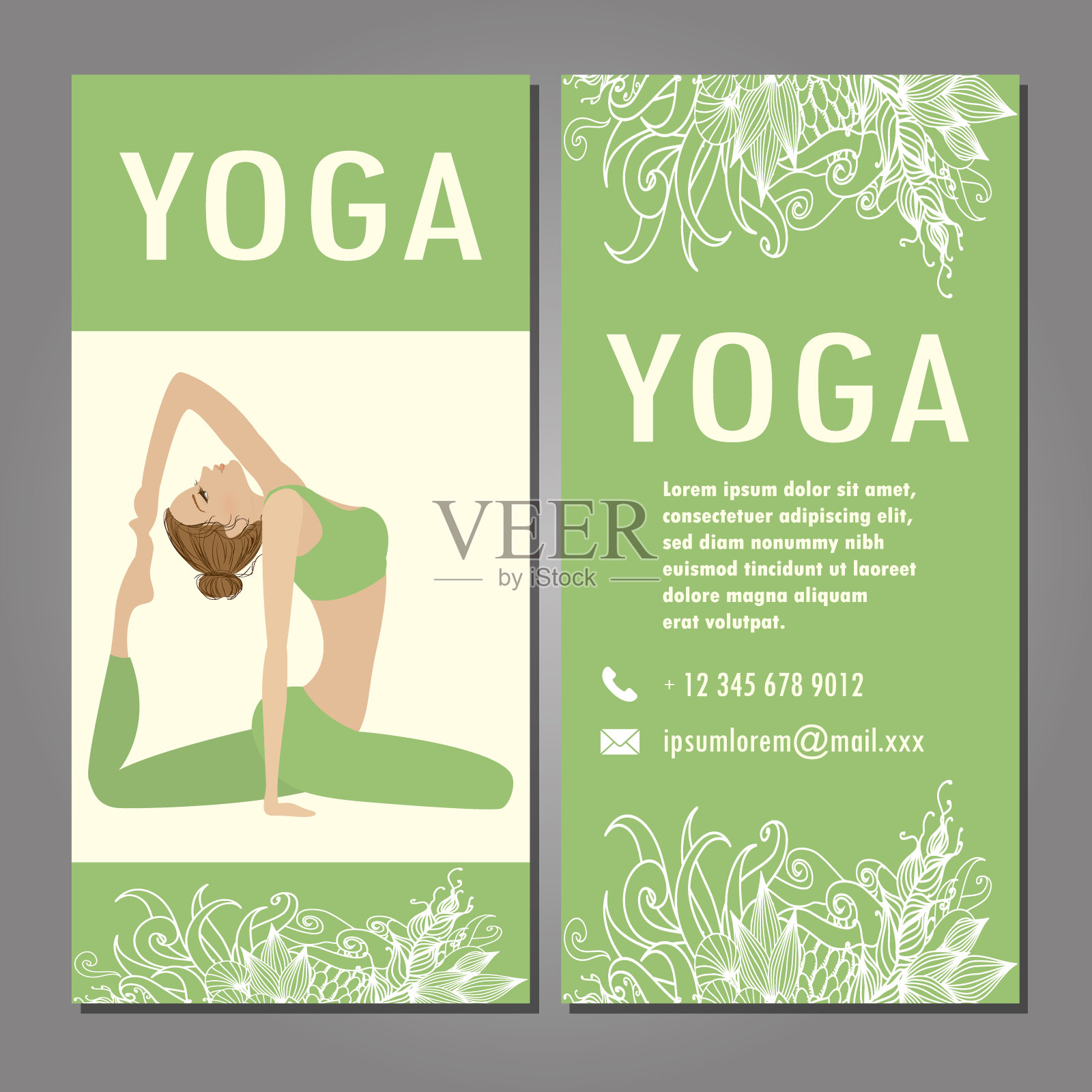 设计模板瑜伽工作室名片插画图片素材