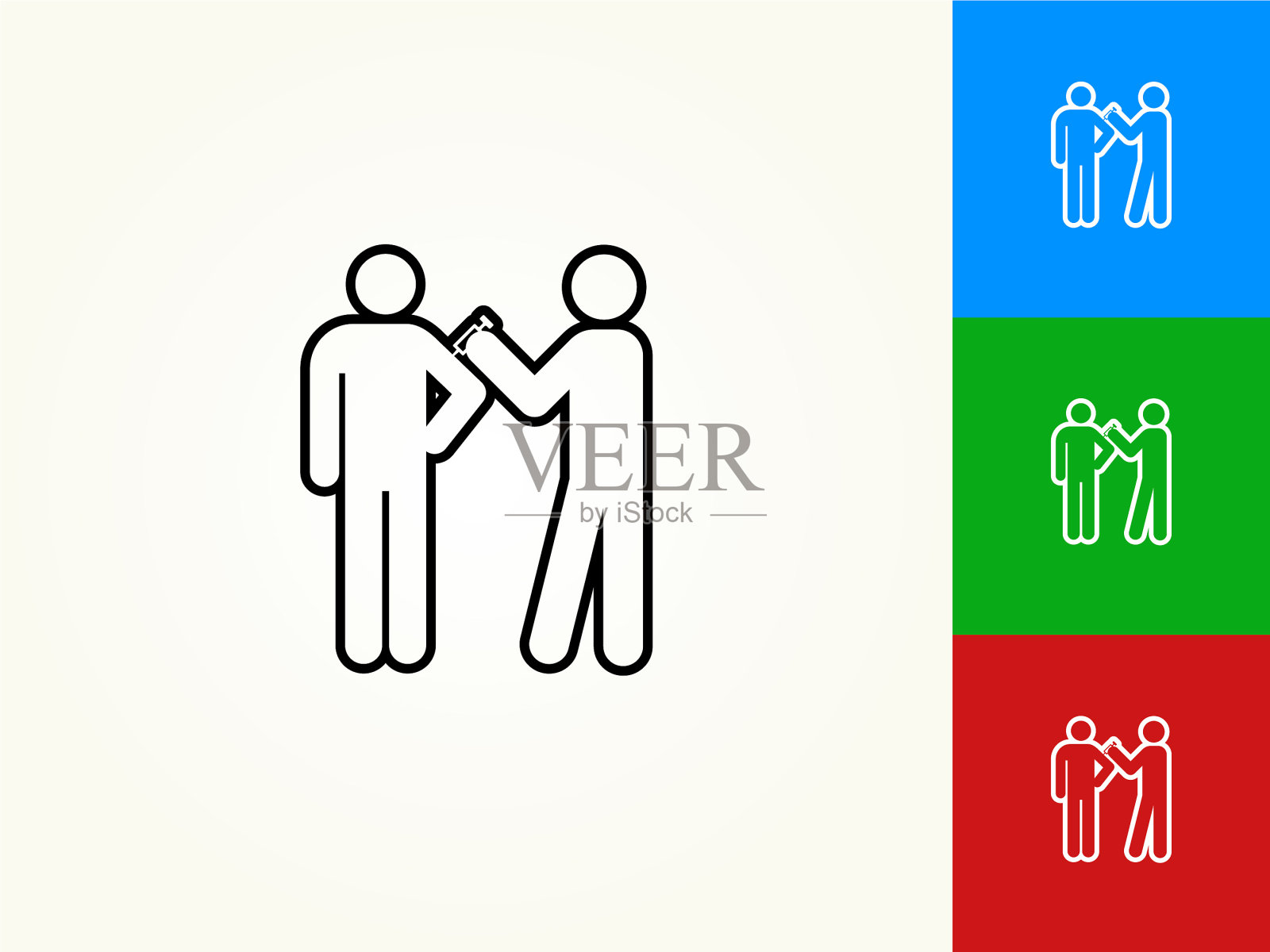 医疗射击黑色描边线性图标插画图片素材