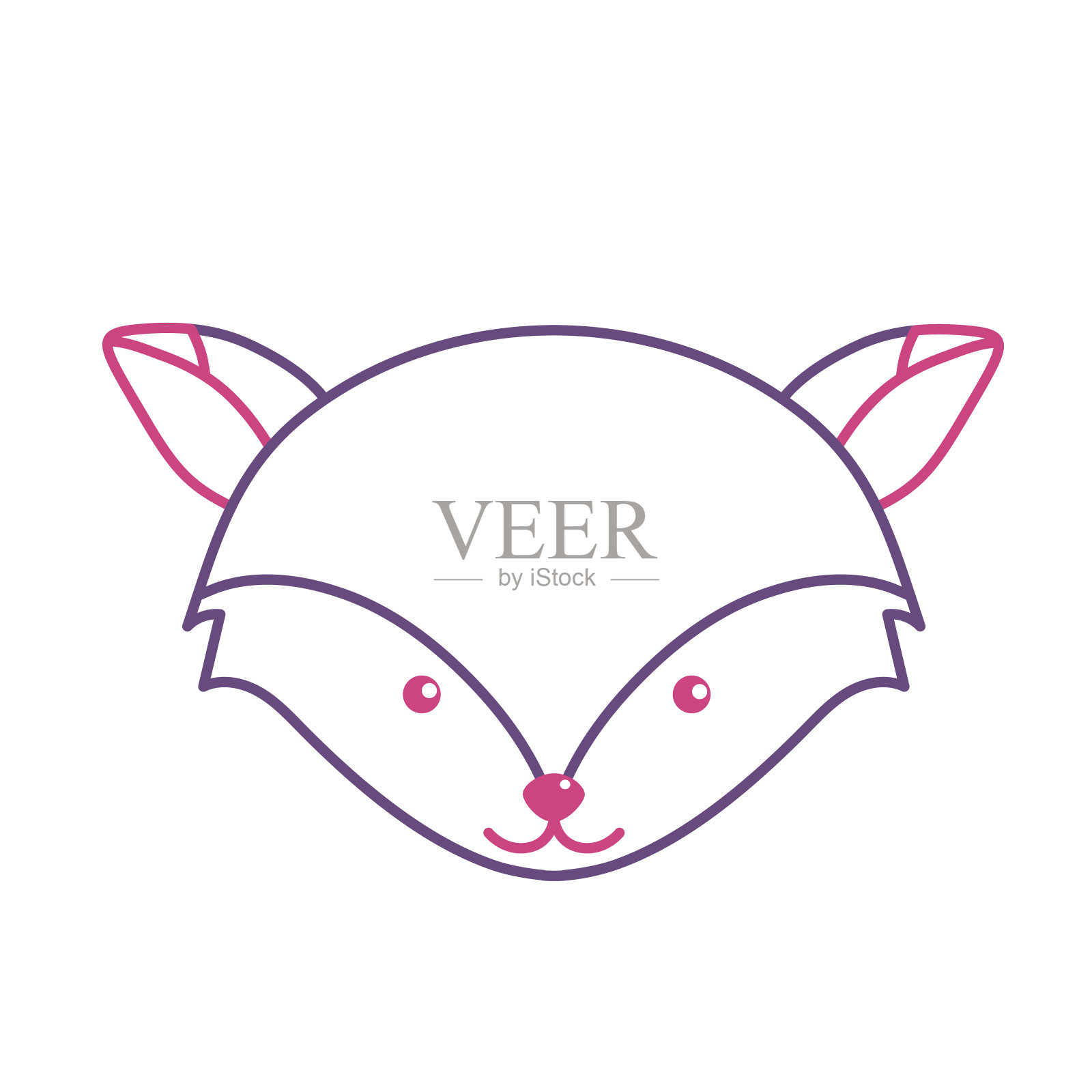 剪影可爱的狐狸头野生动物设计元素图片