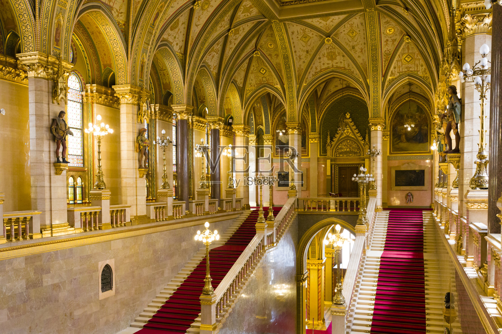布达佩斯的匈牙利议会大厦内部照片摄影图片