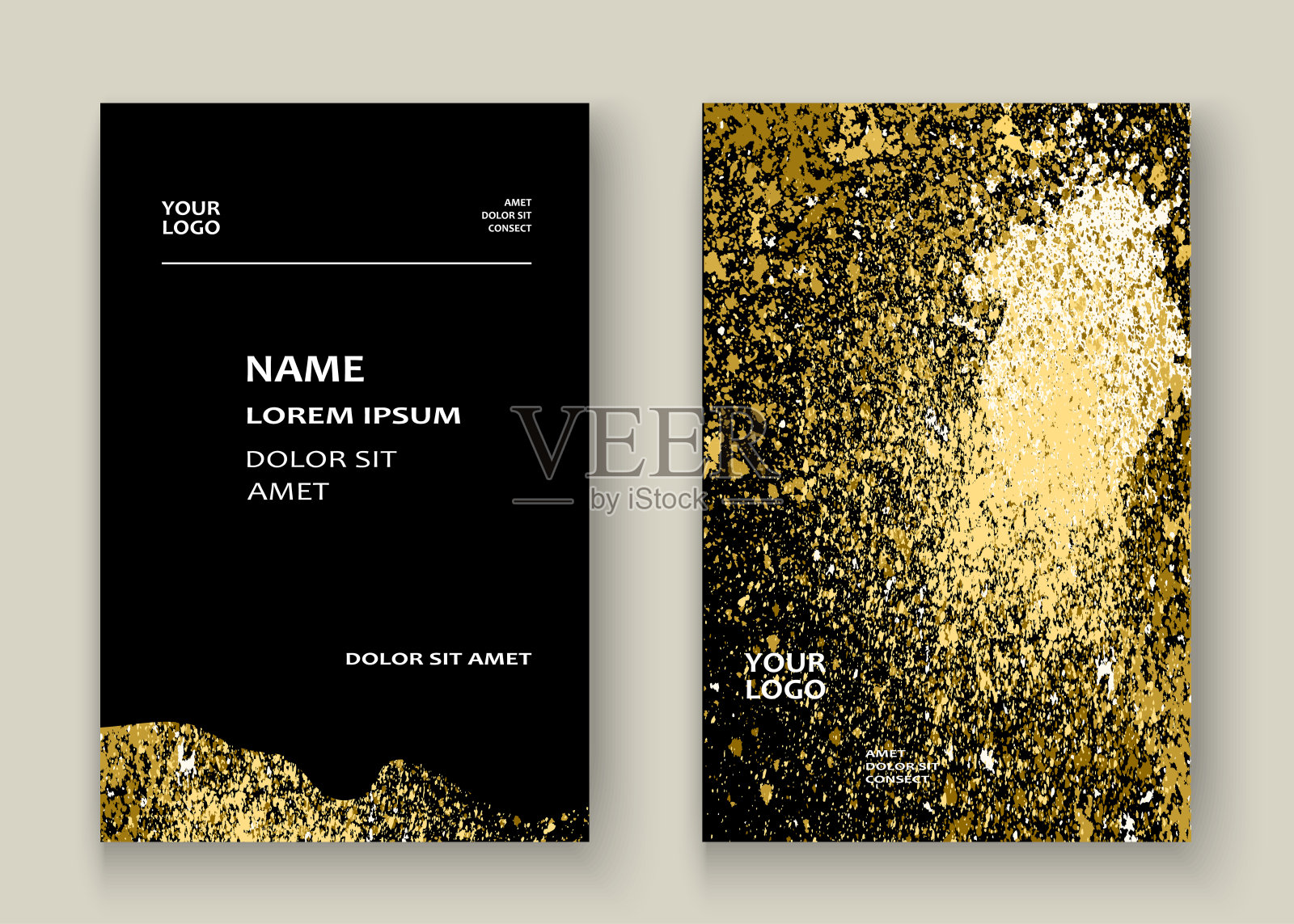 金色霓虹爆炸油漆飞溅艺术封面设计宣传单Banner设计模板素材