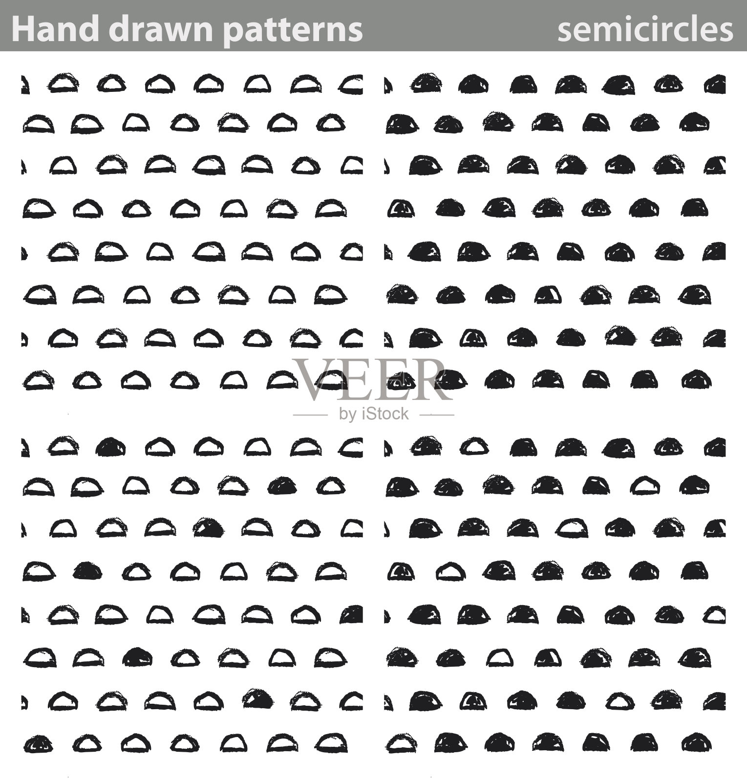 手绘的图案，半圆形插画图片素材