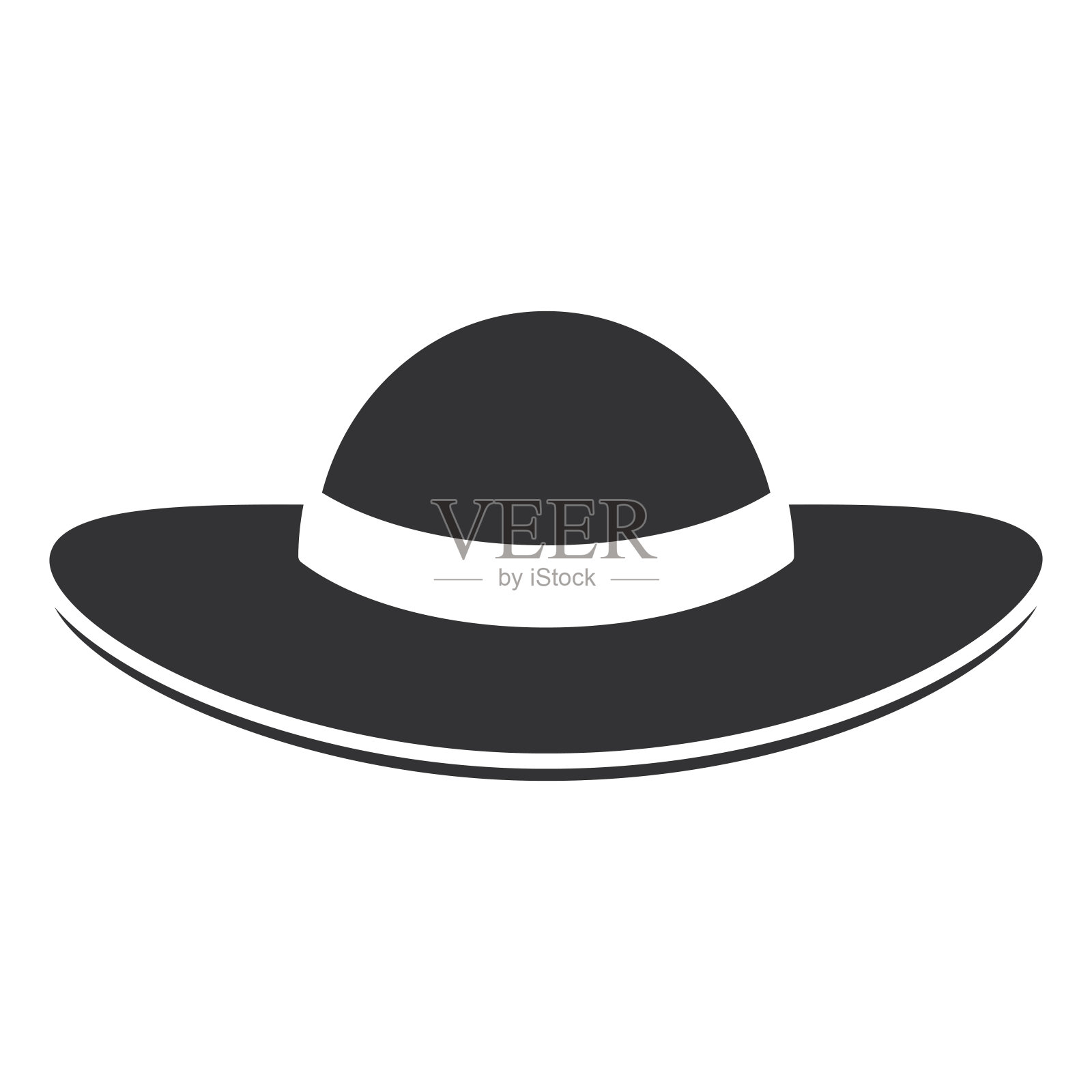 夏日女帽上带花设计元素图片