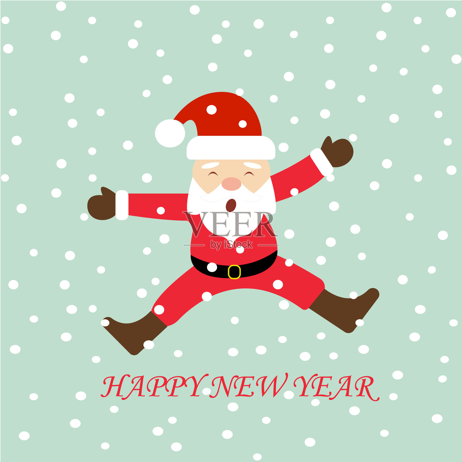 新年快乐，圣诞老人好插画图片素材