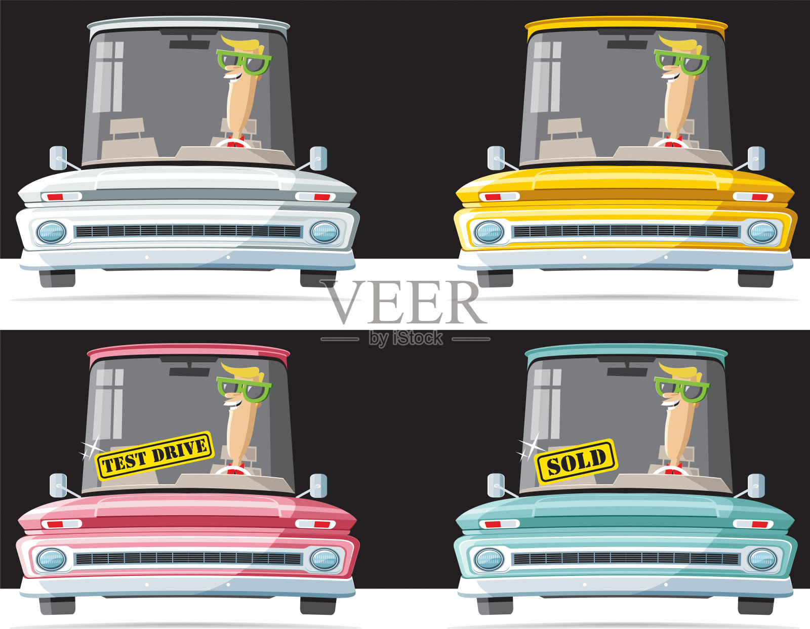 多色美国插画图片素材