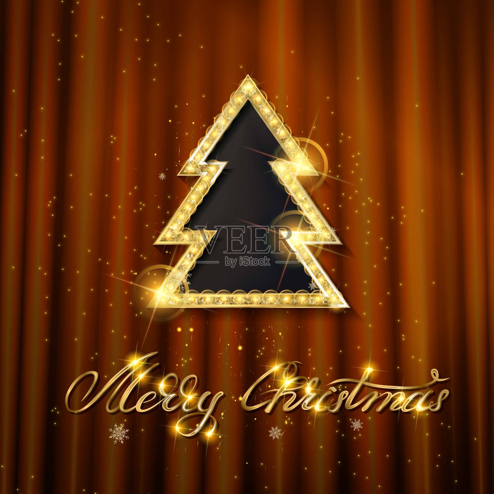 复古圣诞快乐海报模板插画图片素材