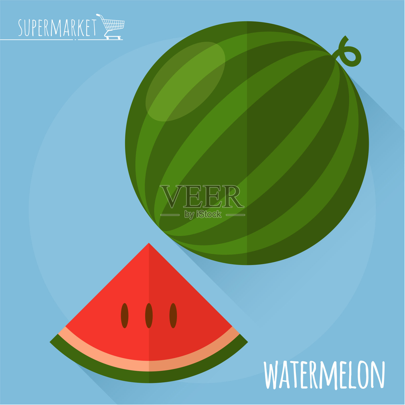 西瓜矢量图标。插画图片素材