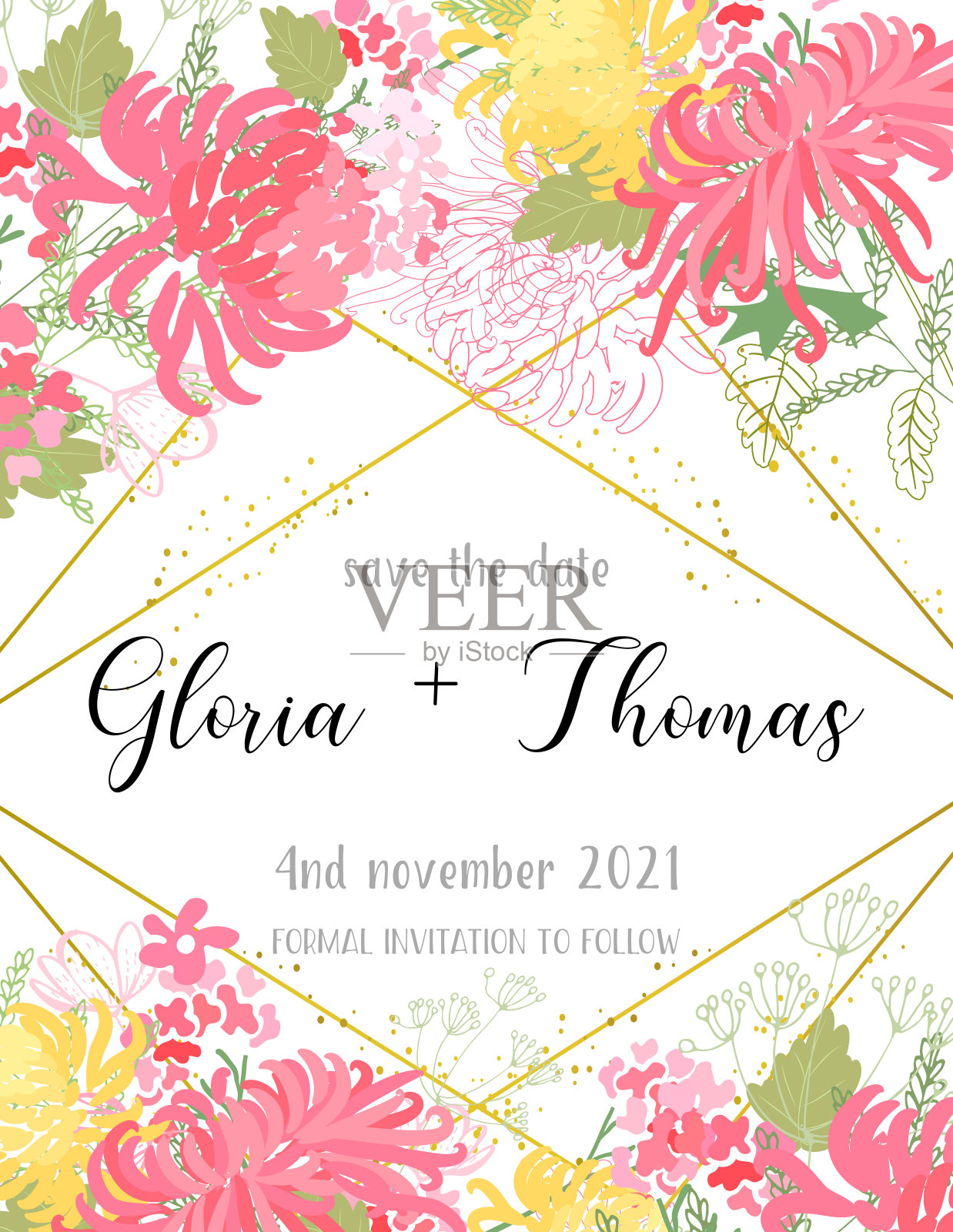 婚礼当天的贺卡设计模板素材