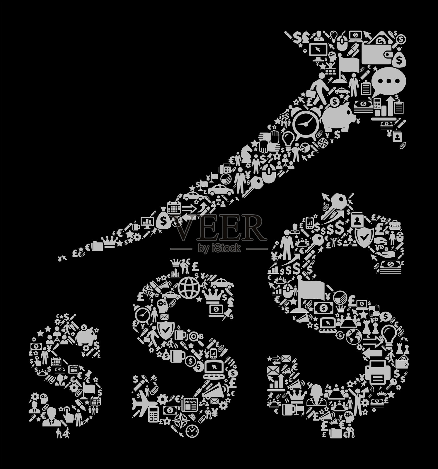 美元增加图标商业和金融矢量图标模式插画图片素材