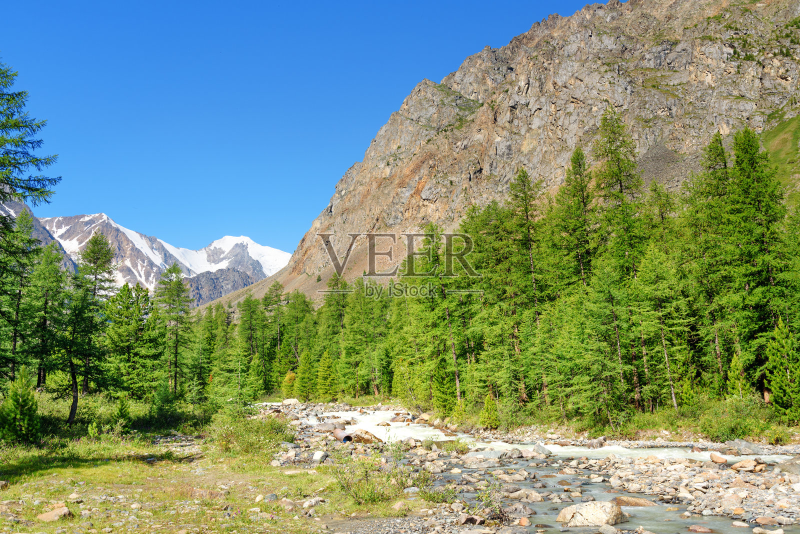 俄罗斯阿尔泰共和国阿克特鲁河谷风光照片摄影图片