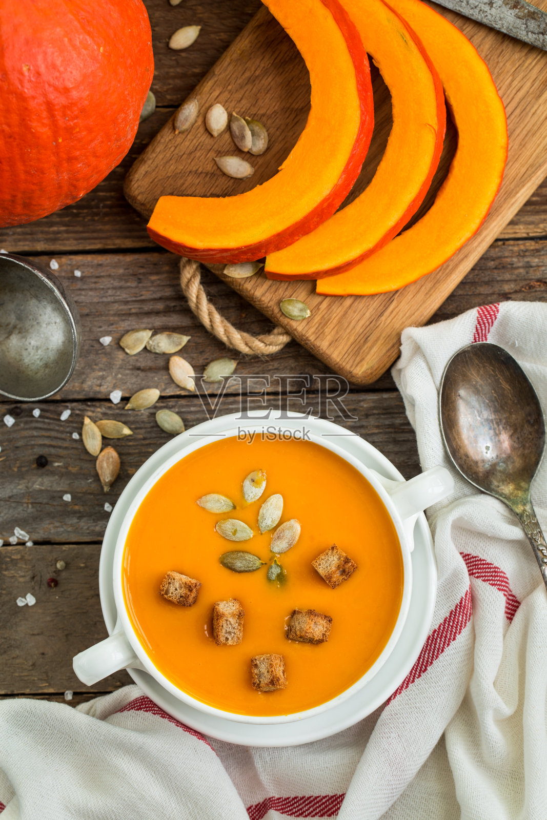 南瓜汤泥照片摄影图片
