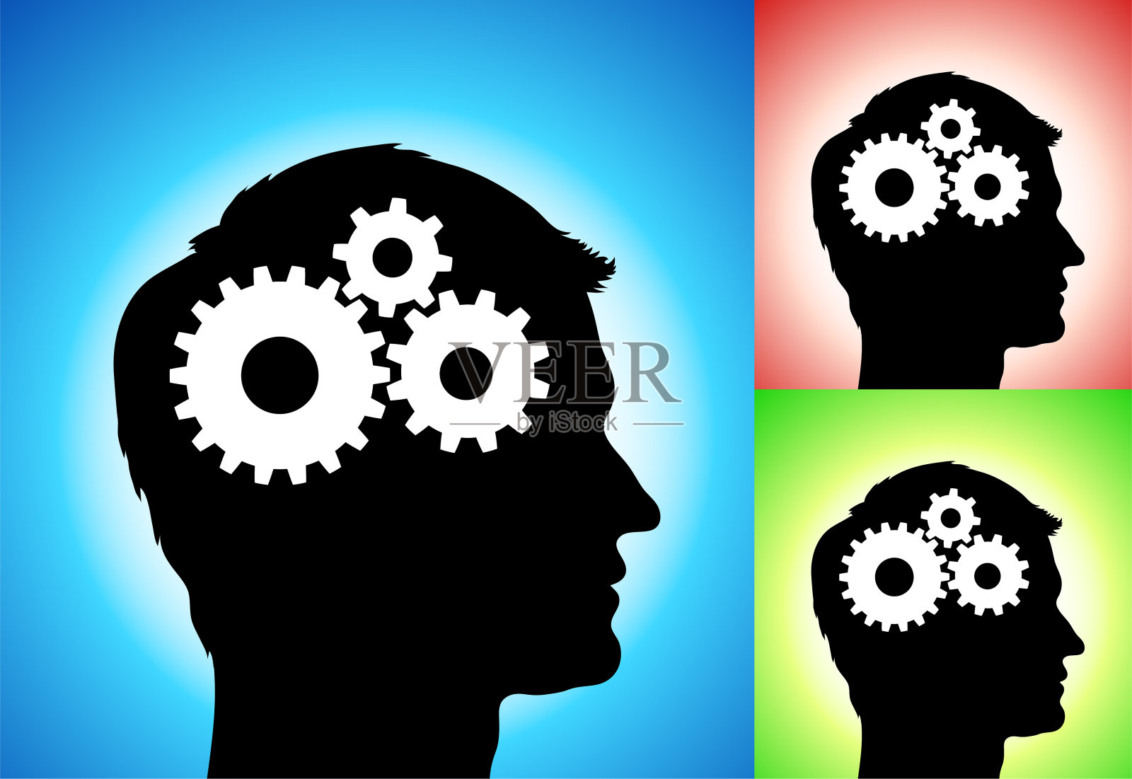 心灵的齿轮插画图片素材