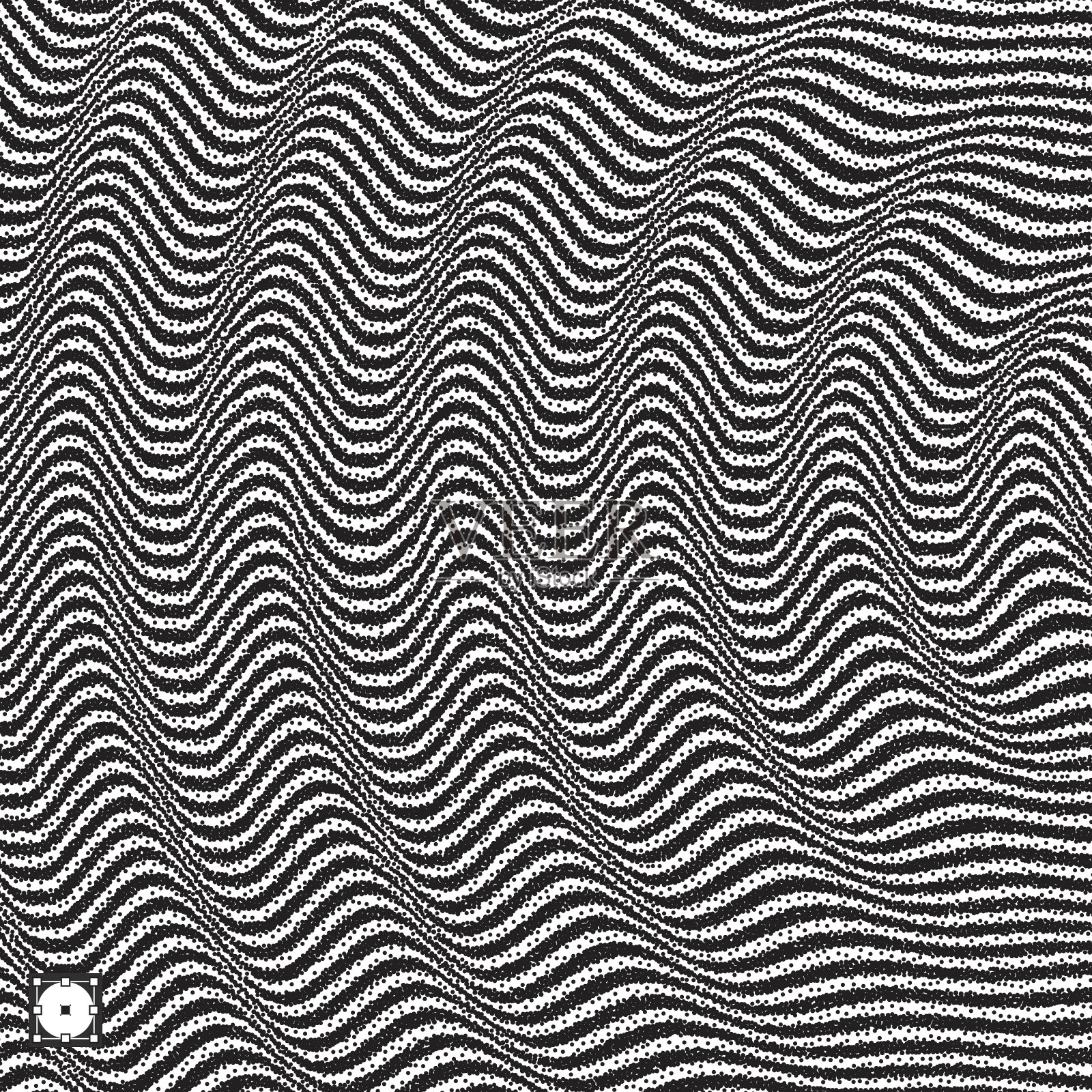 波浪的背景黑白颗粒点状设计点彩图案带有视错觉点画矢量插图