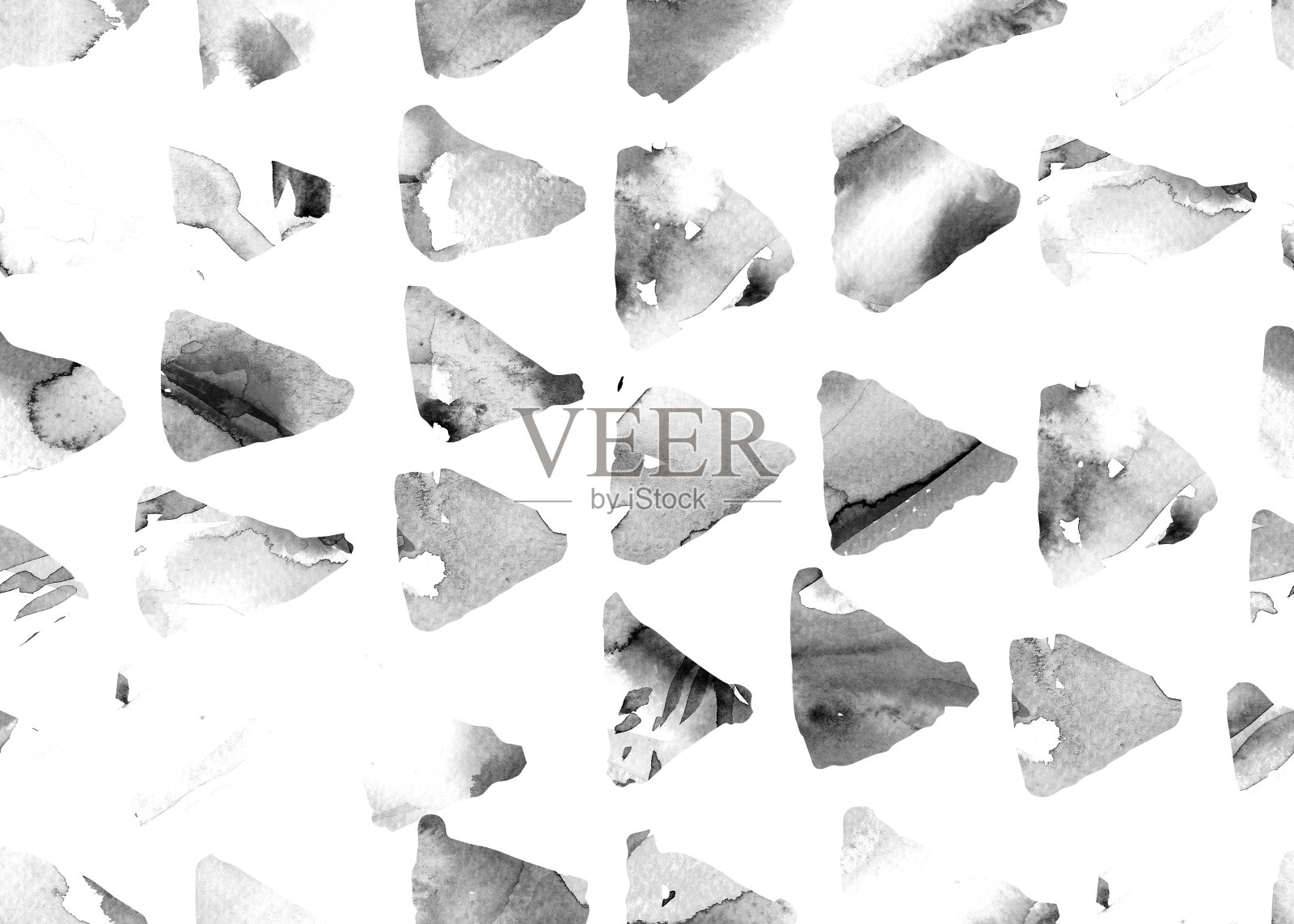 水彩三角模式。简单的几何无缝图案。插画图片素材