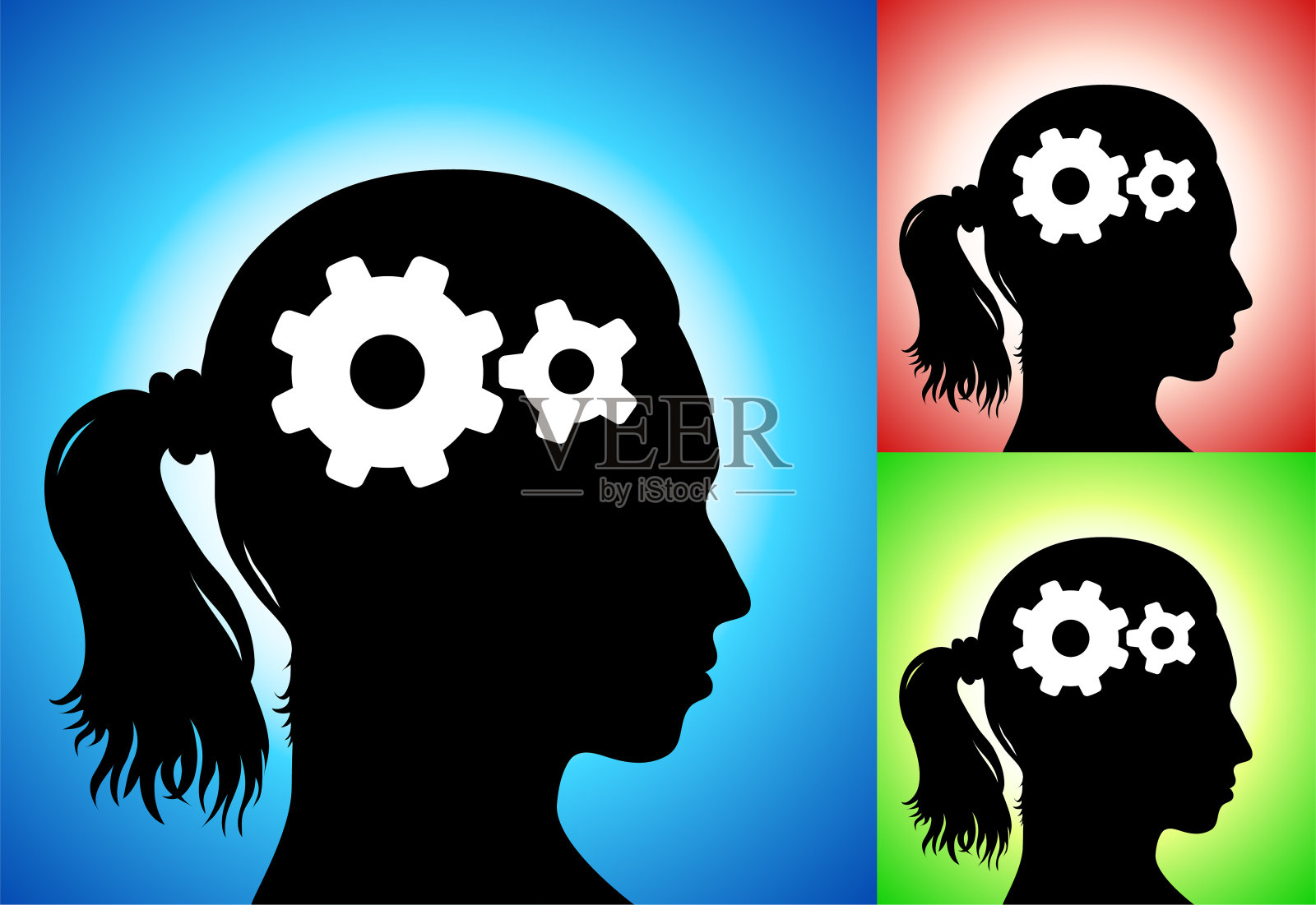 心灵的齿轮插画图片素材