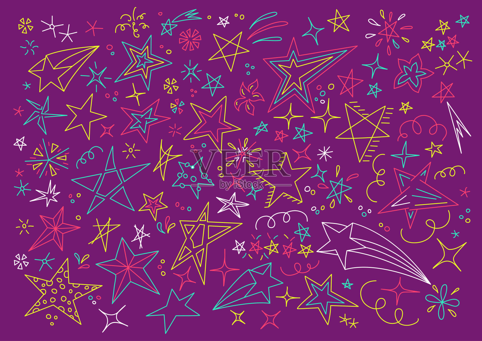 星星涂鸦图标插画图片素材