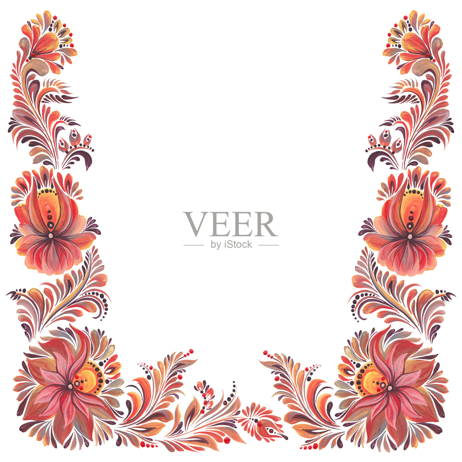 民间装饰框架插画图片素材