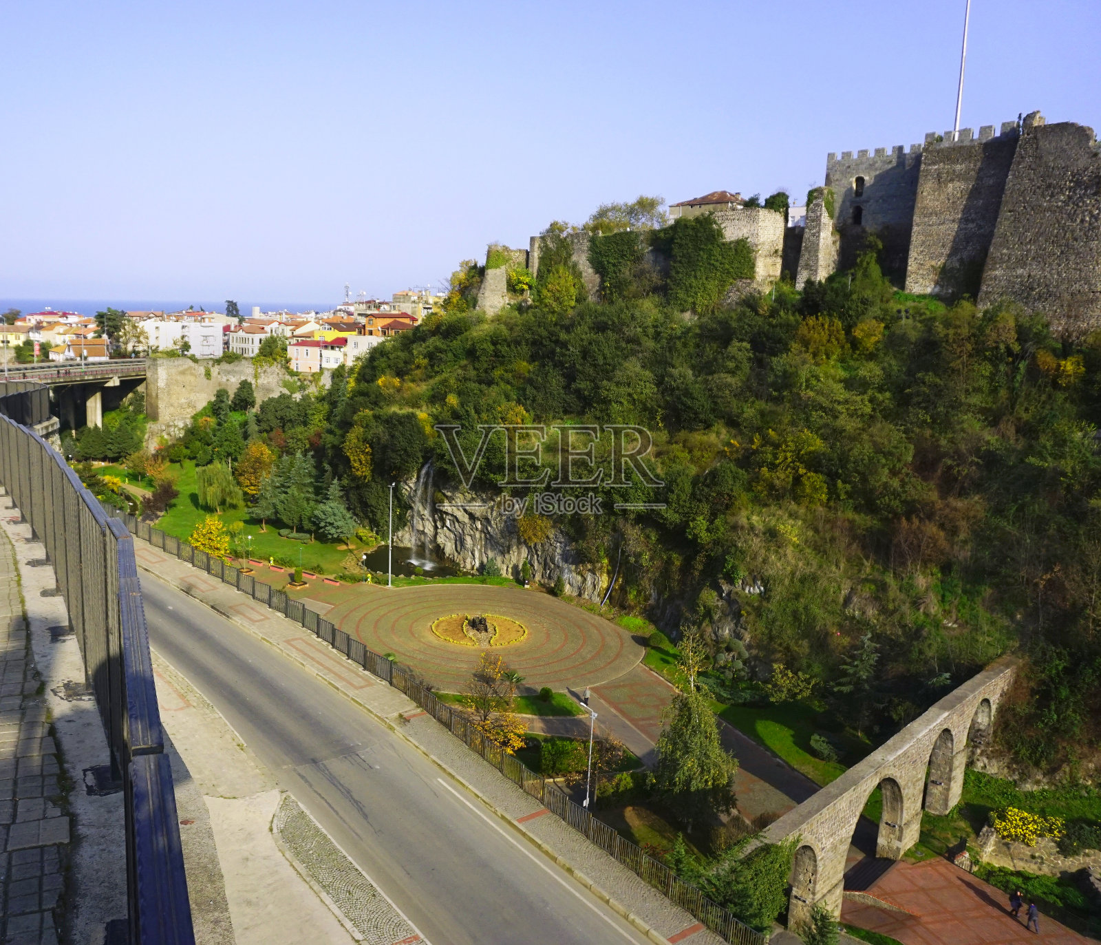 土耳其特拉布宗城堡,照片摄影图片