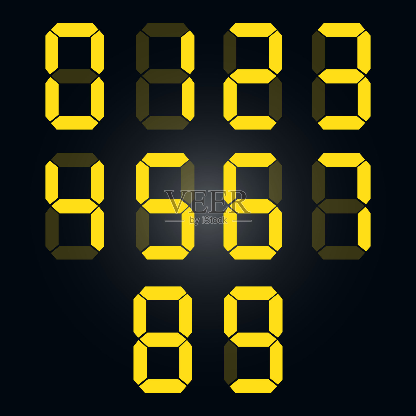 数字数据集。矢量插图。计算器的数字号码。插画图片素材