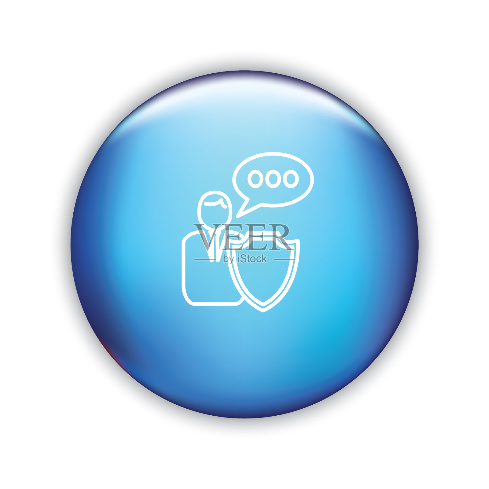 细线图标上闪亮的按钮-汽车保险插画图片素材